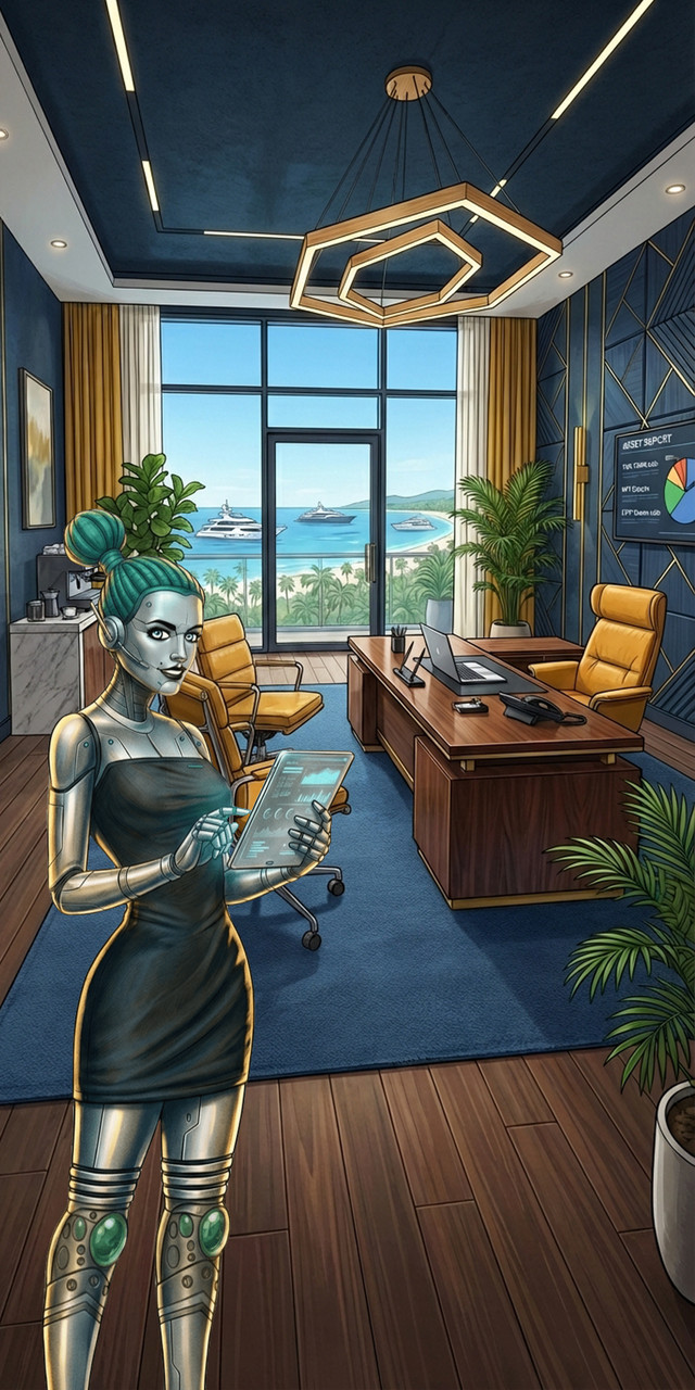 In the office